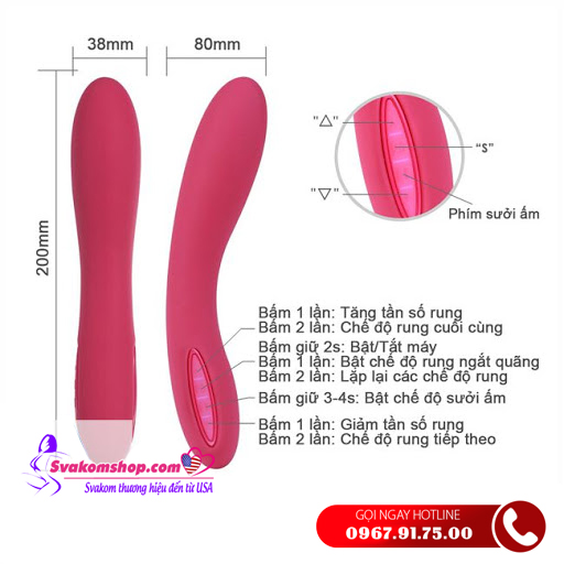 Máy massage rung tỏa nhiệt Svakom Leslie
